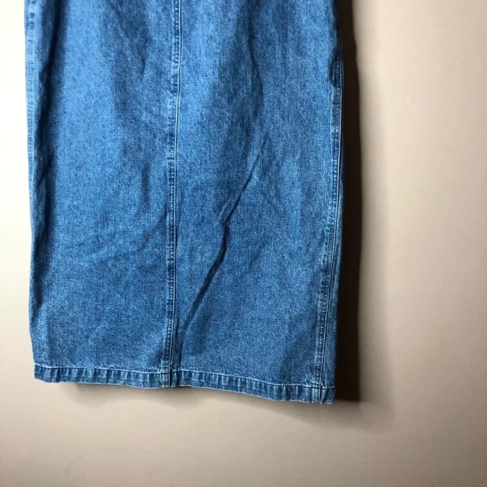 Blue Willis jean skirt long slit size 42 midi - Picture 7 of 8